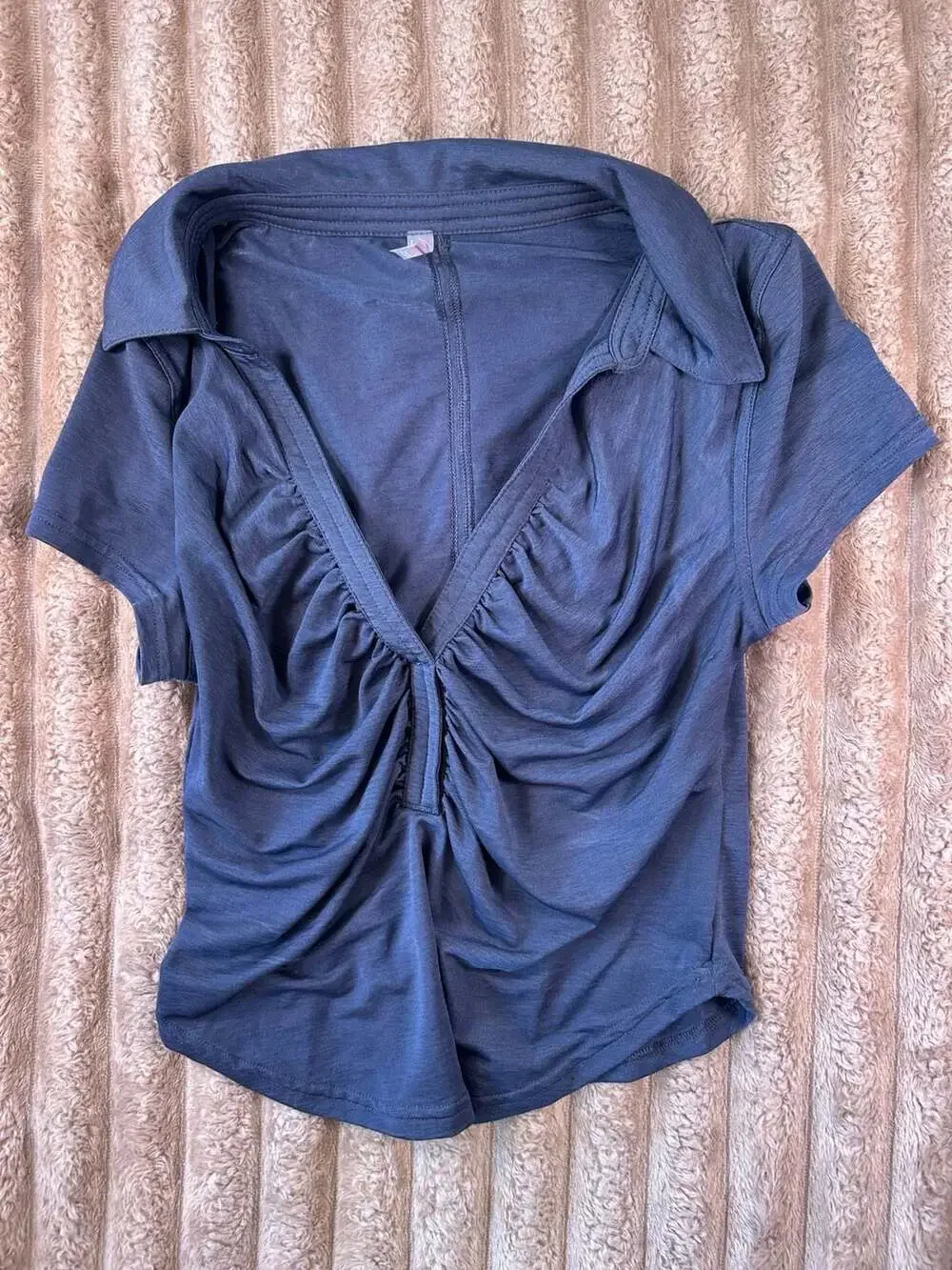 Free People FP Movement Ruched Polo Top Size XS